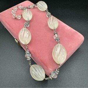 Frosted Lucite Beaded Necklace - Only Necklace